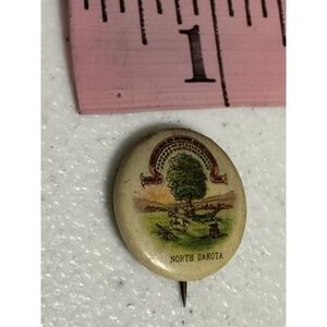 North Dakota State Seal Sweet Caporal Cigarettes Whitehead & Hoag Pinback Button